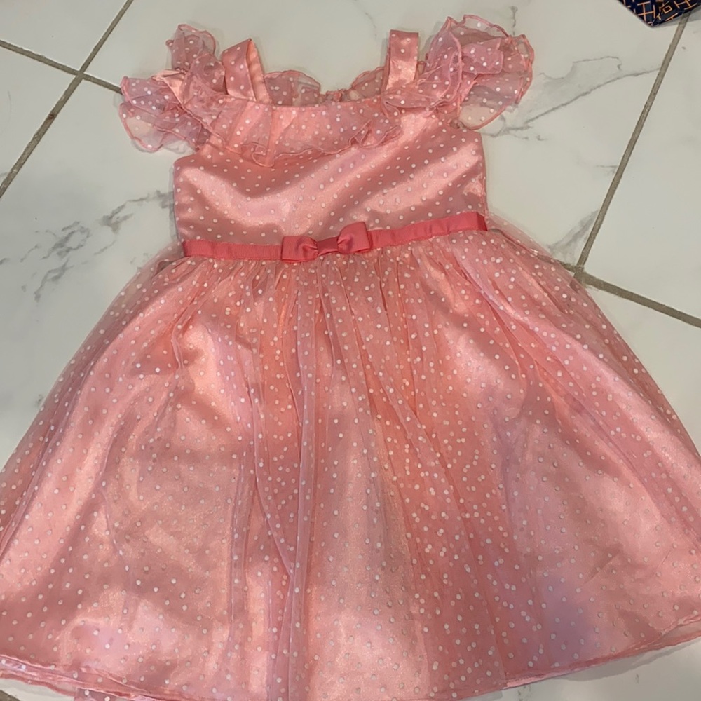 Pink polka dot dress